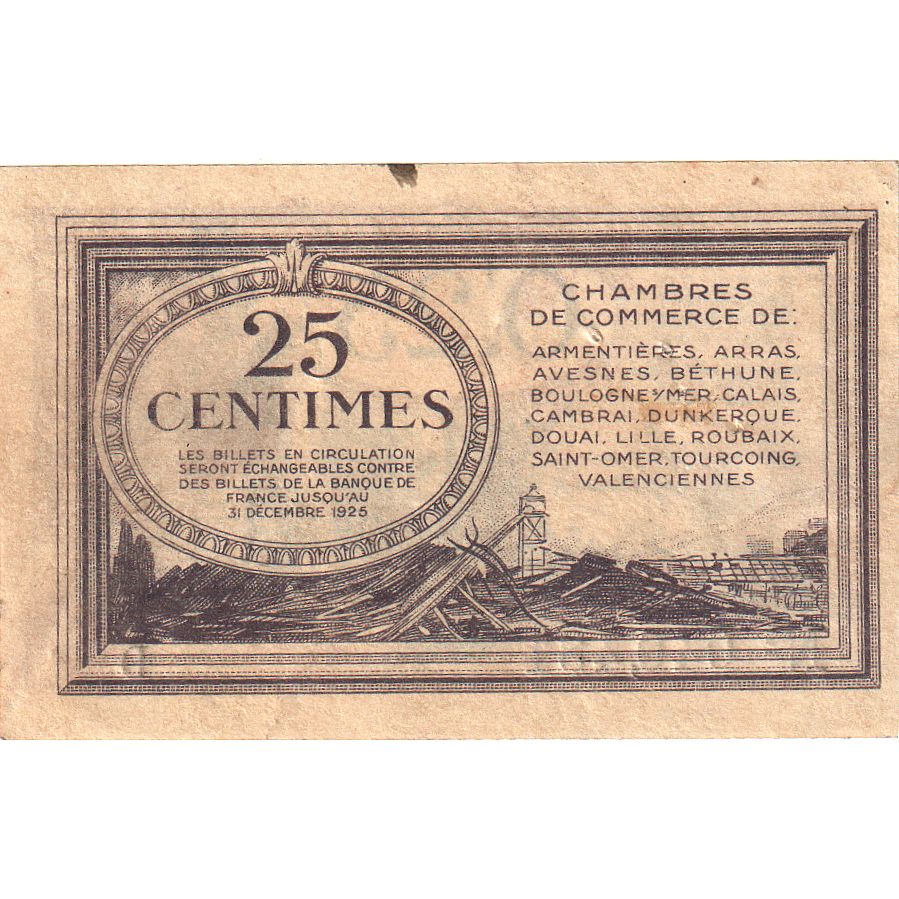 France, NORD-PAS DE CALAIS, 25 Centimes, EF(40-45), Pirot:94-3