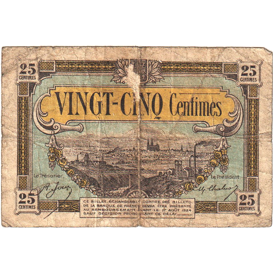 Francia, Région centre, 25 Centimes, RC, Pirot:40-1