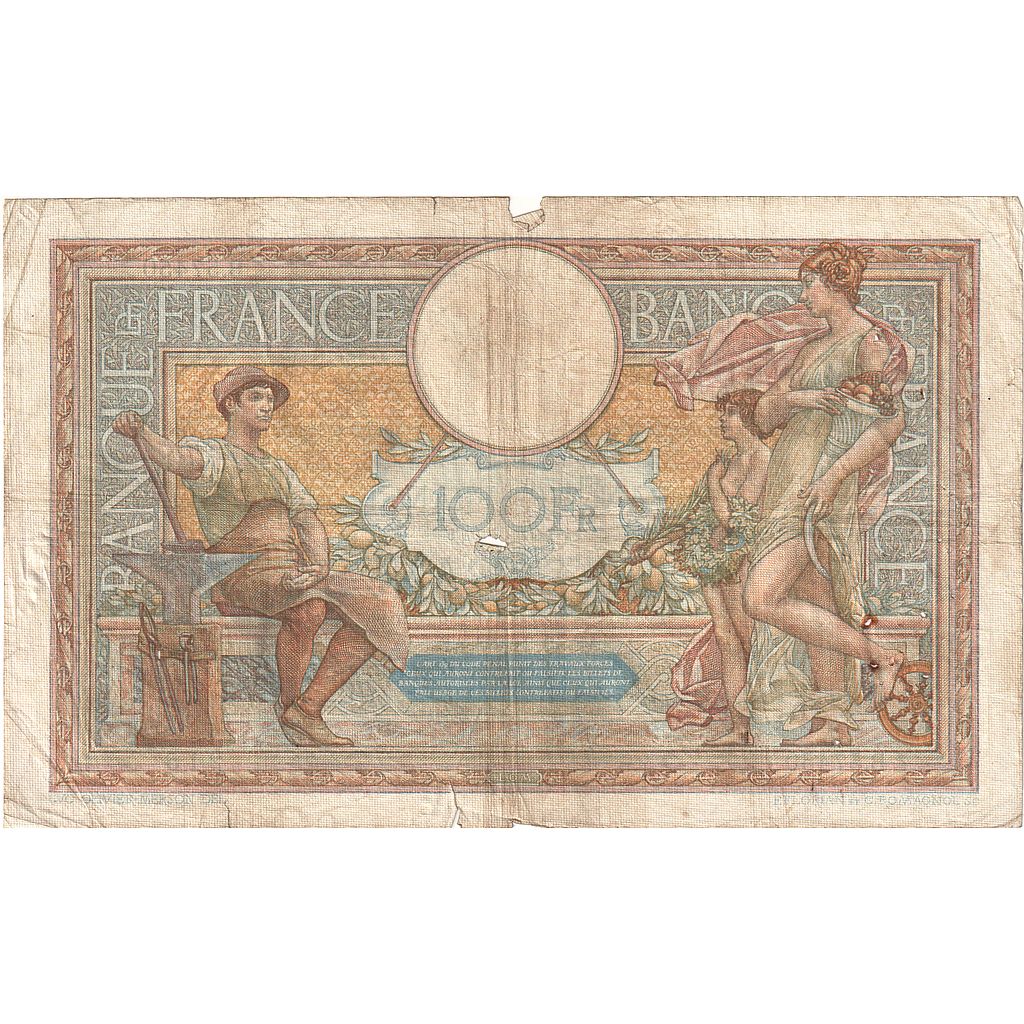 France, 100 Francs, Luc Olivier Merson, 1938, B.57450, AG(1-3), Fayette:25.29