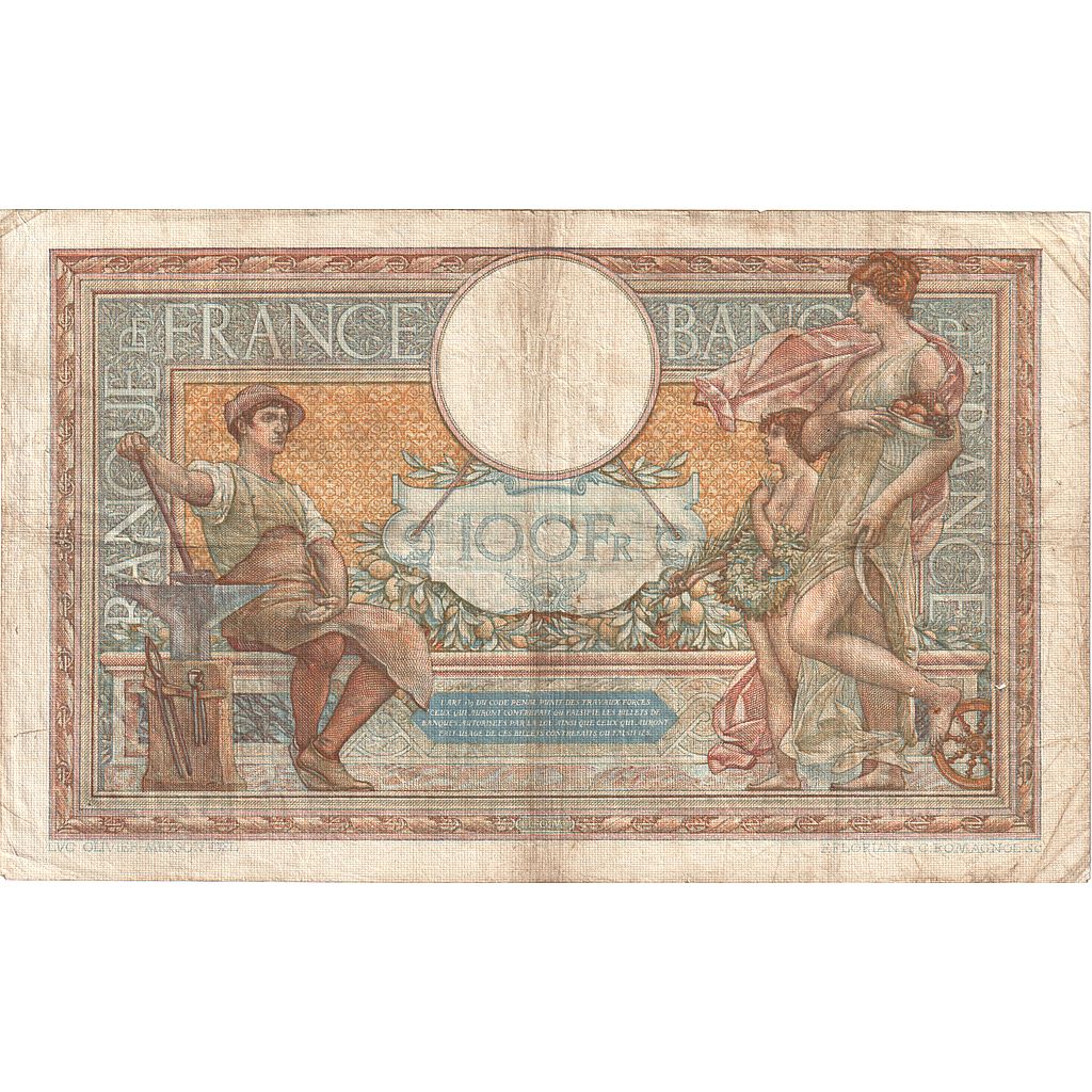 France, 100 Francs, Luc Olivier Merson, 1938, G.57913, TB, Fayette:25.12, KM:86b