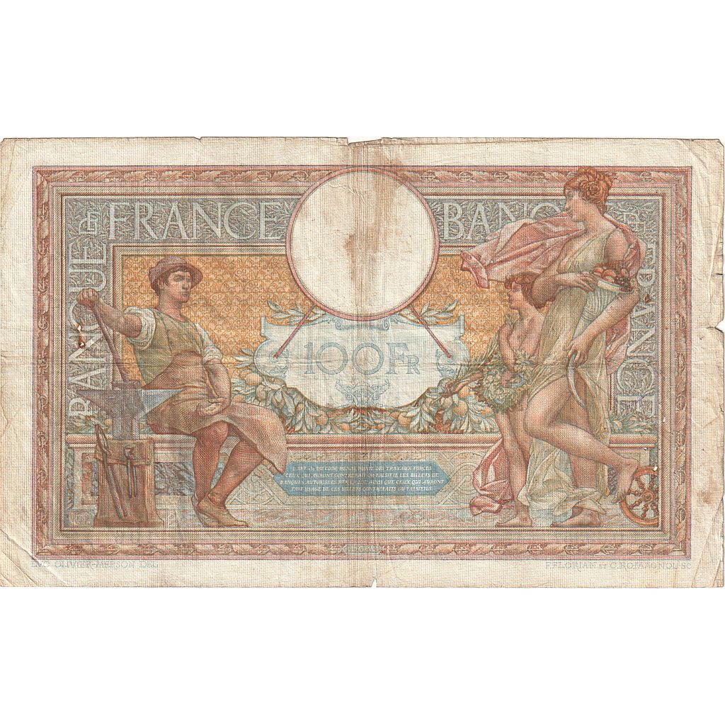 France, 100 Francs, Luc Olivier Merson, 1938, O.59357, VG(8-10), Fayette:25.20