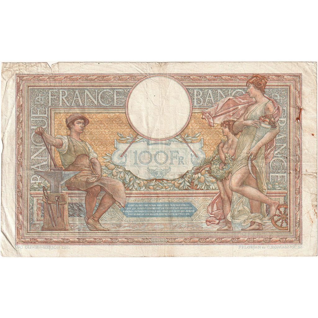 France, 100 Francs, Luc Olivier Merson, 1938, N.59418, F(12-15), Fayette:25.20