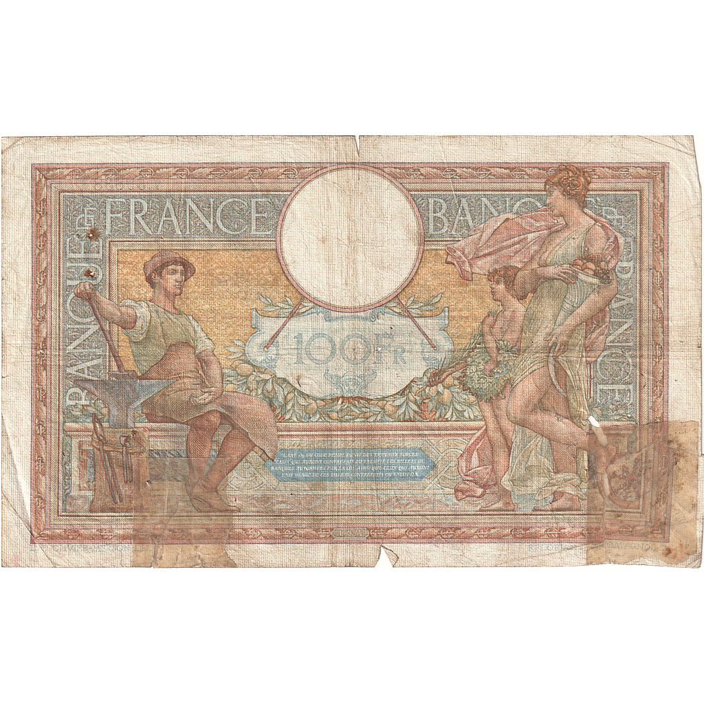 France, 100 Francs, Luc Olivier Merson, 1938, V.59838, AG(1-3), Fayette:25.23