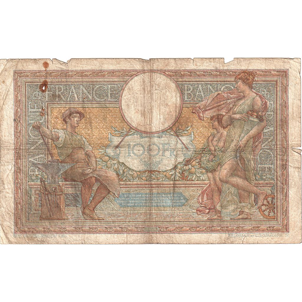 France, 100 Francs, Luc Olivier Merson, 1938, W.62225, B, Fayette:25.34, KM:86b