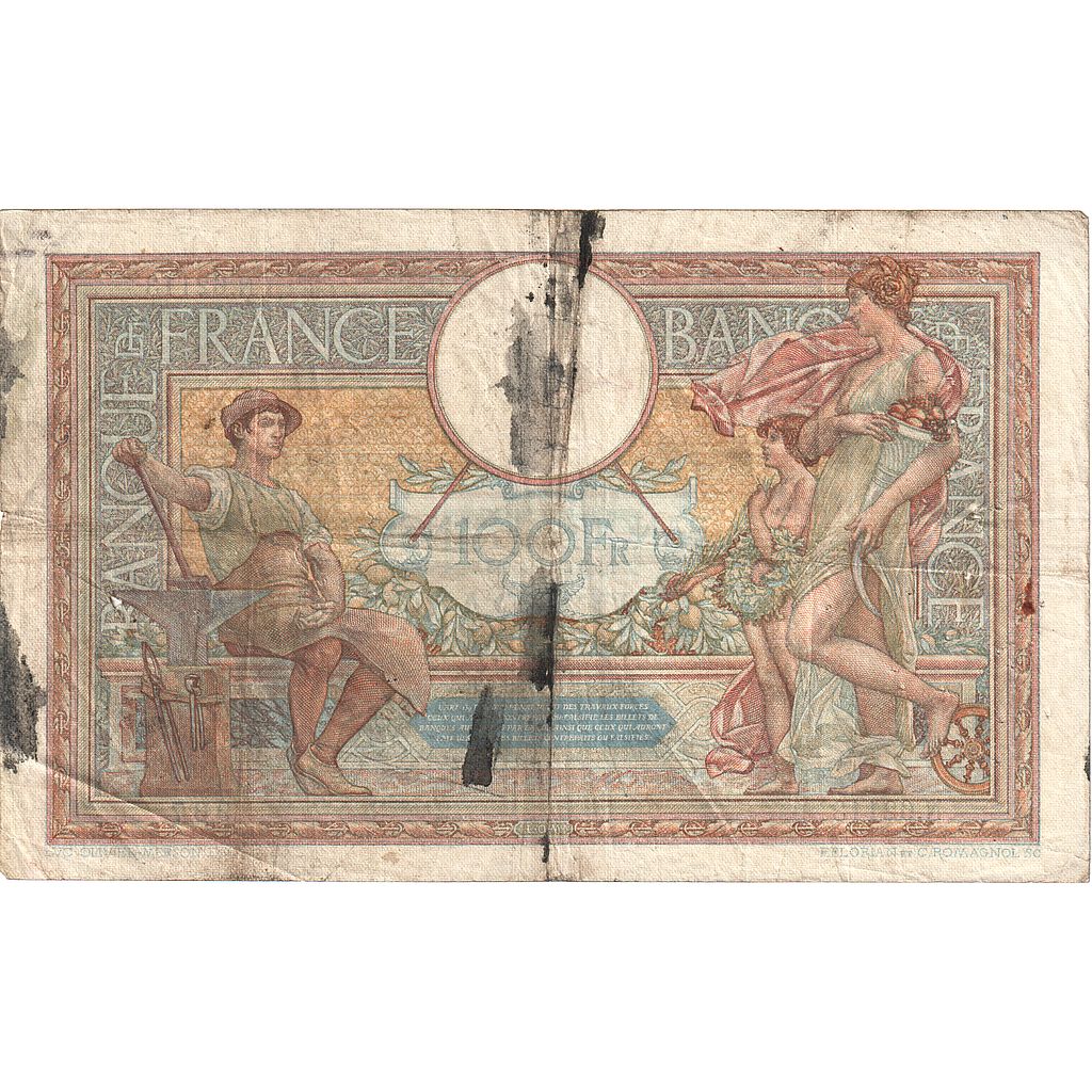 Frankrijk, 100 Francs, Luc Olivier Merson, 1938, N.62113, B+, Fayette:25.34
