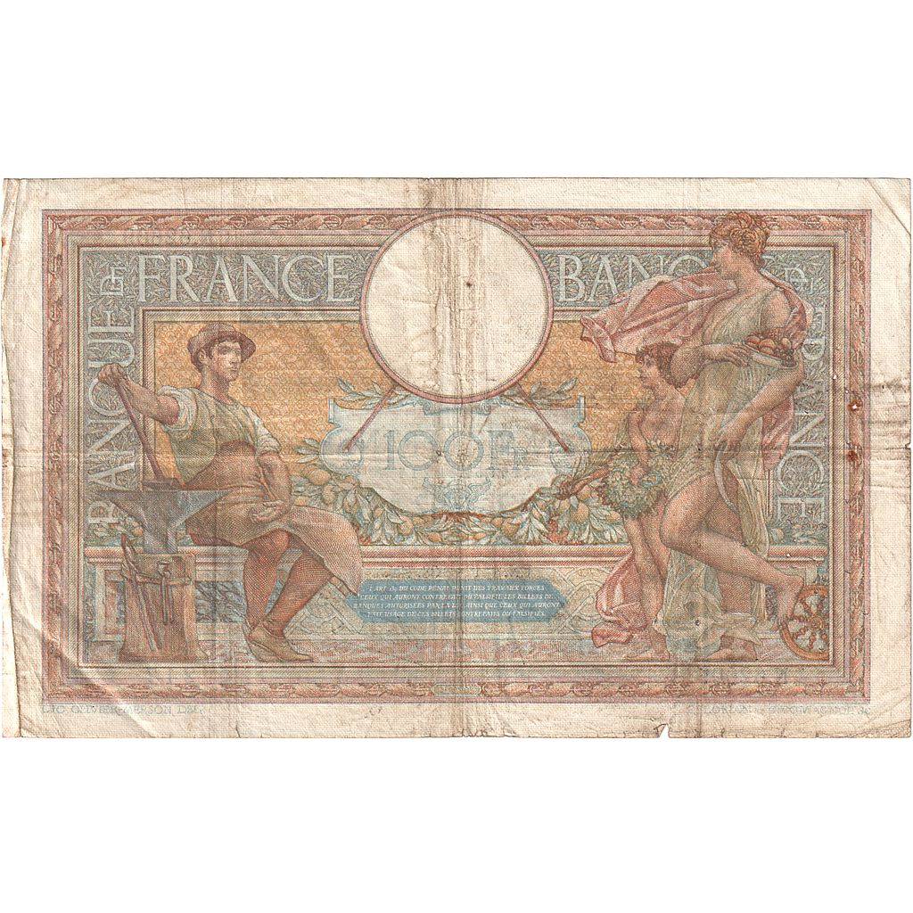 France, 100 Francs, Luc Olivier Merson, 1938, N.62609, TB, Fayette:25.35, KM:86b