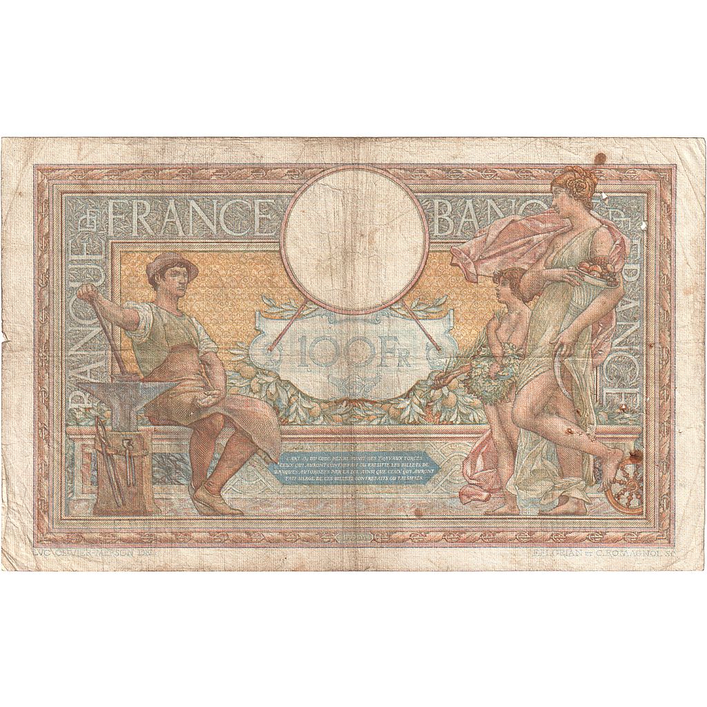 Francia, 100 Francs, Luc Olivier Merson, 1938, F.60999, B+, Fayette:25.31