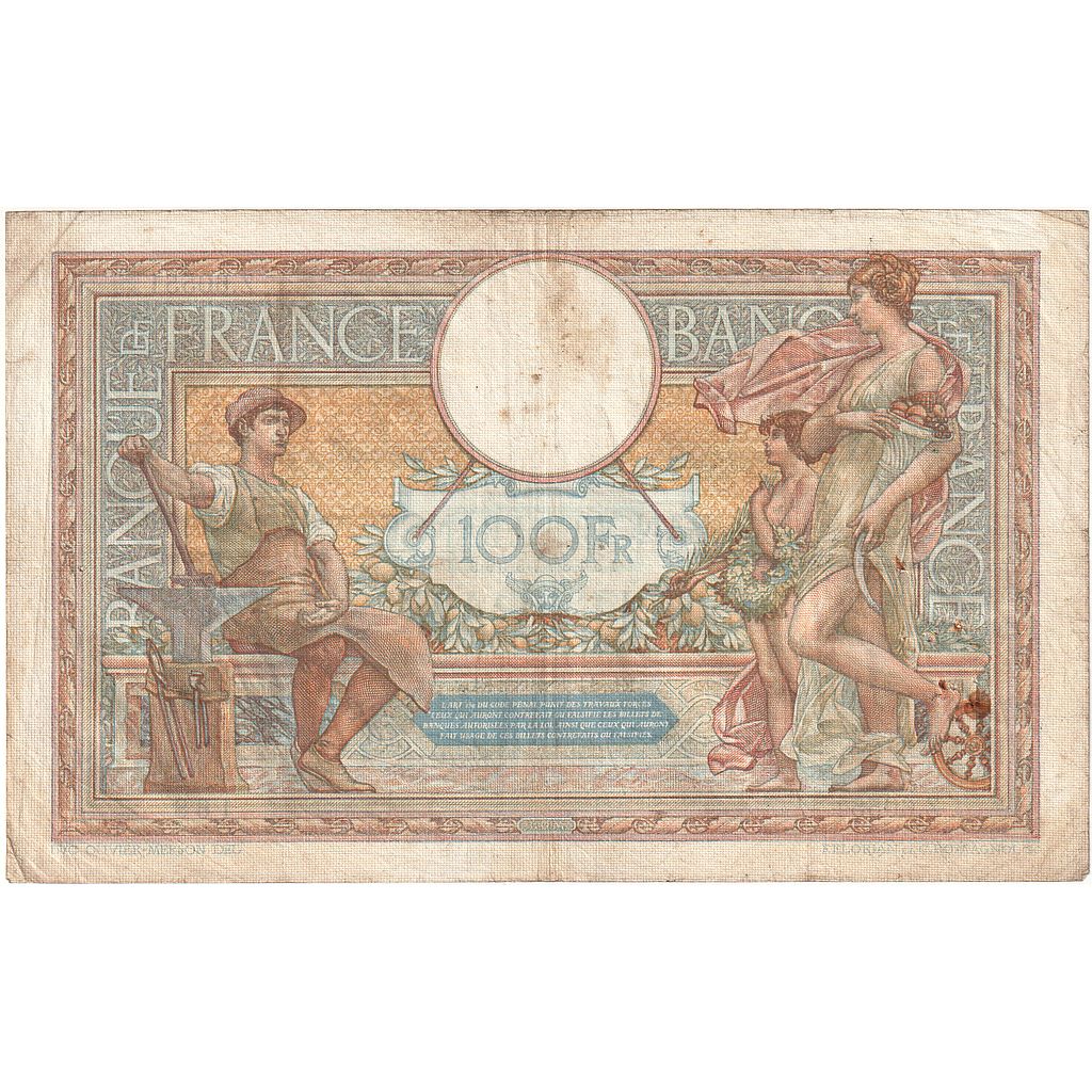 France, 100 Francs, Luc Olivier Merson, 1938, Z.60551, VF(20-25), Fayette:25.28