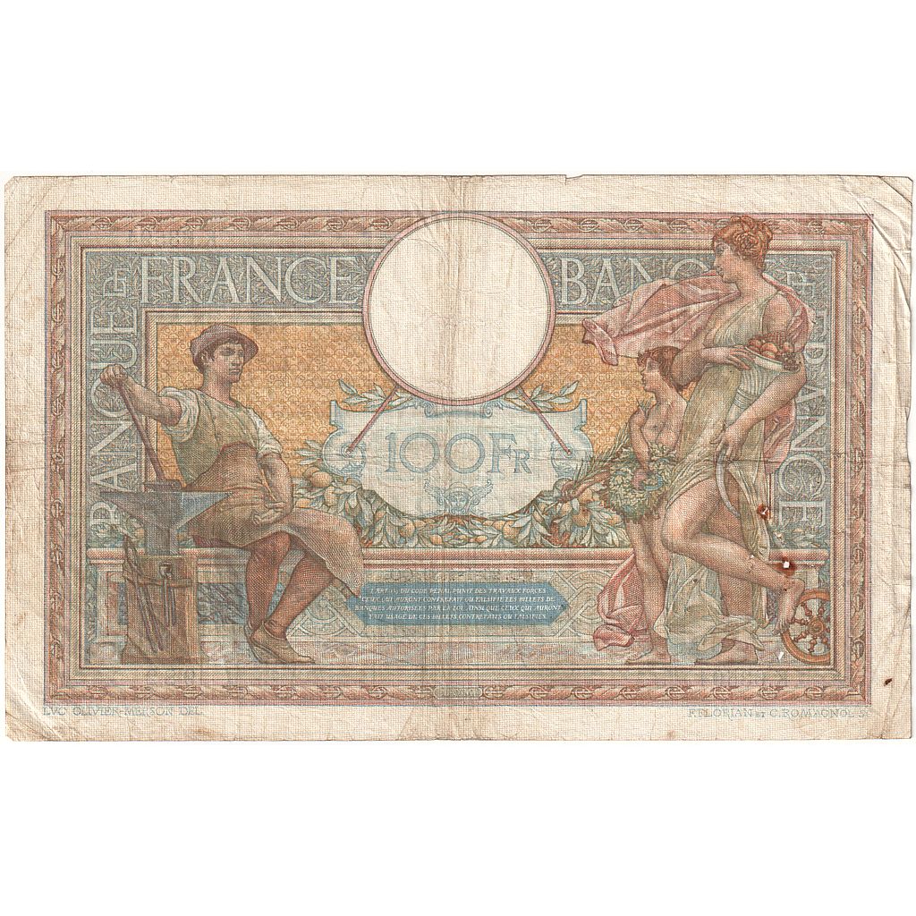 Francja, 100 Francs, Luc Olivier Merson, 1939, K.63594, F(12-15), Fayette:25.40