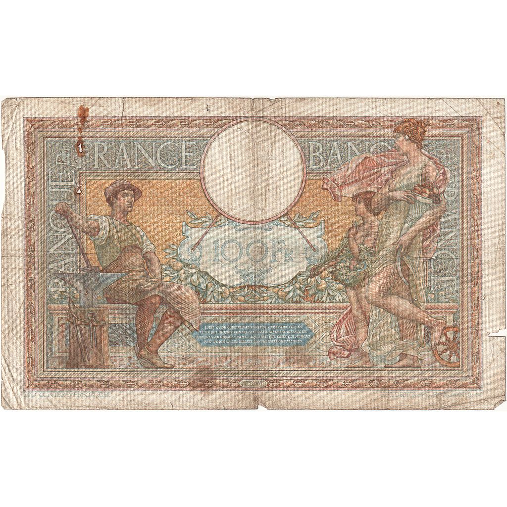 Francja, 100 Francs, Luc Olivier Merson, 1939, A.64227, AG(1-3), Fayette:25.41
