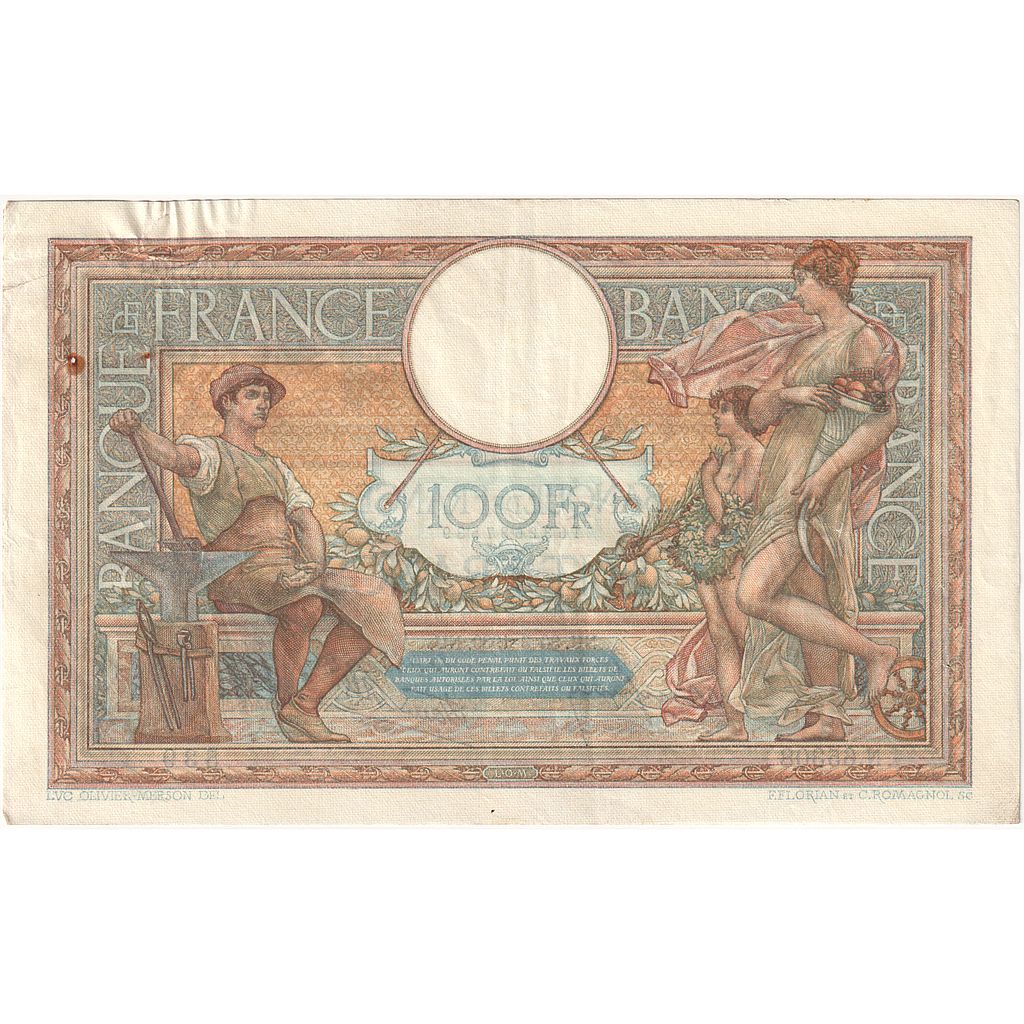 France, 100 Francs, Luc Olivier Merson, 1939, N.65308, TB+, Fayette:25.44