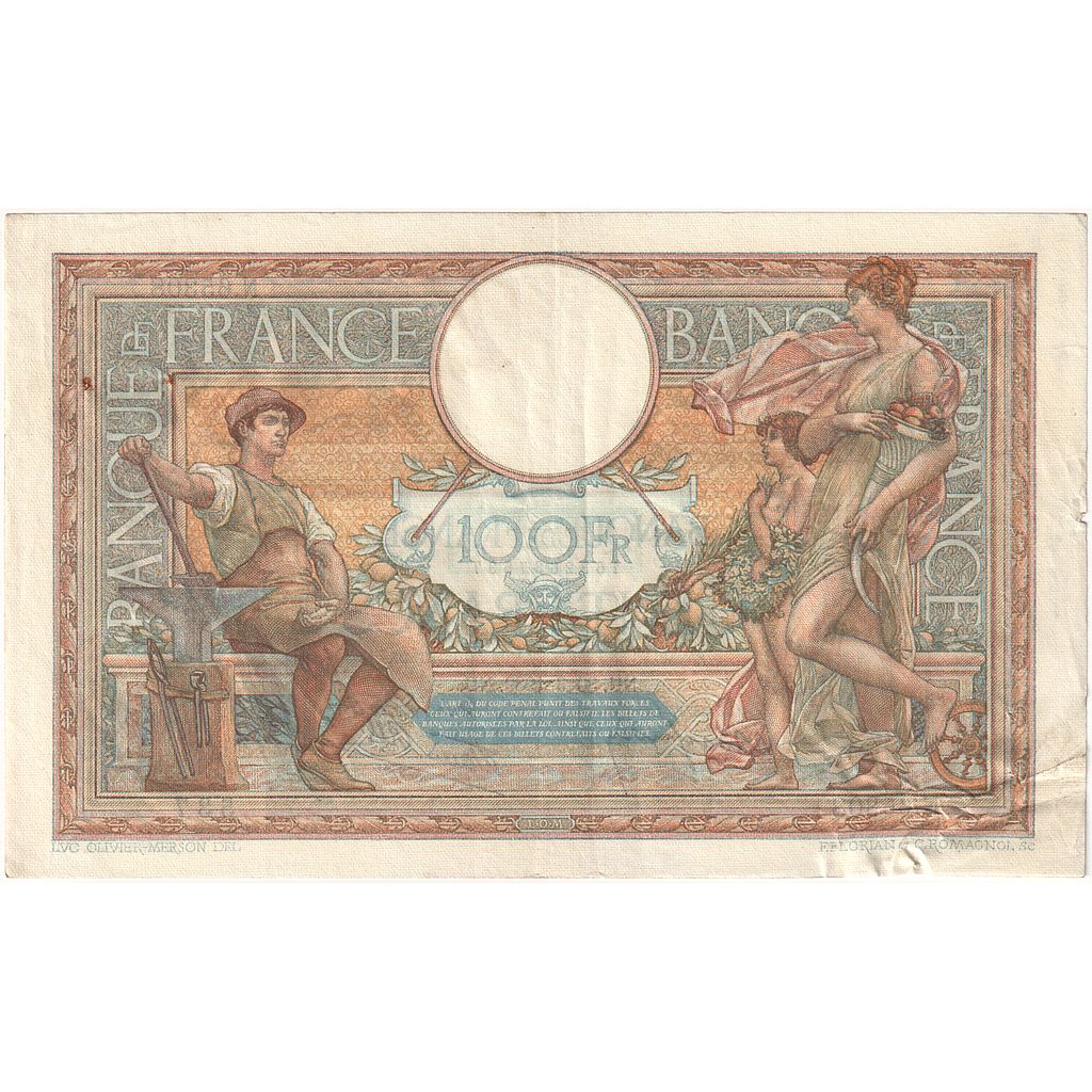 Francja, 100 Francs, Luc Olivier Merson, 1939, N.65308, VF(30-35)