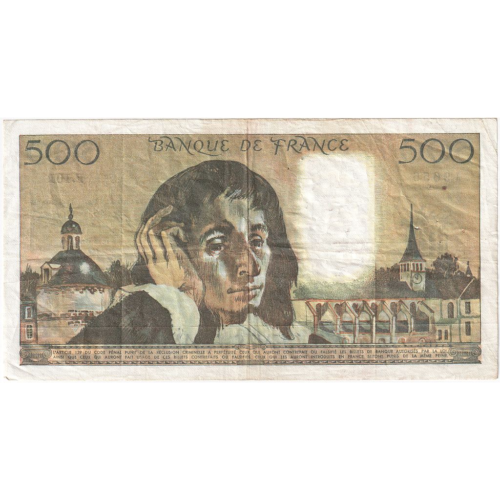 Francia, 500 Francs, Pascal, 1979, F.101, MBC, Fayette:71.20, KM:156e