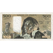 France, 500 Francs, Pascal, 1983, B.176, EF(40-45), Fayette:71.28, KM:156e