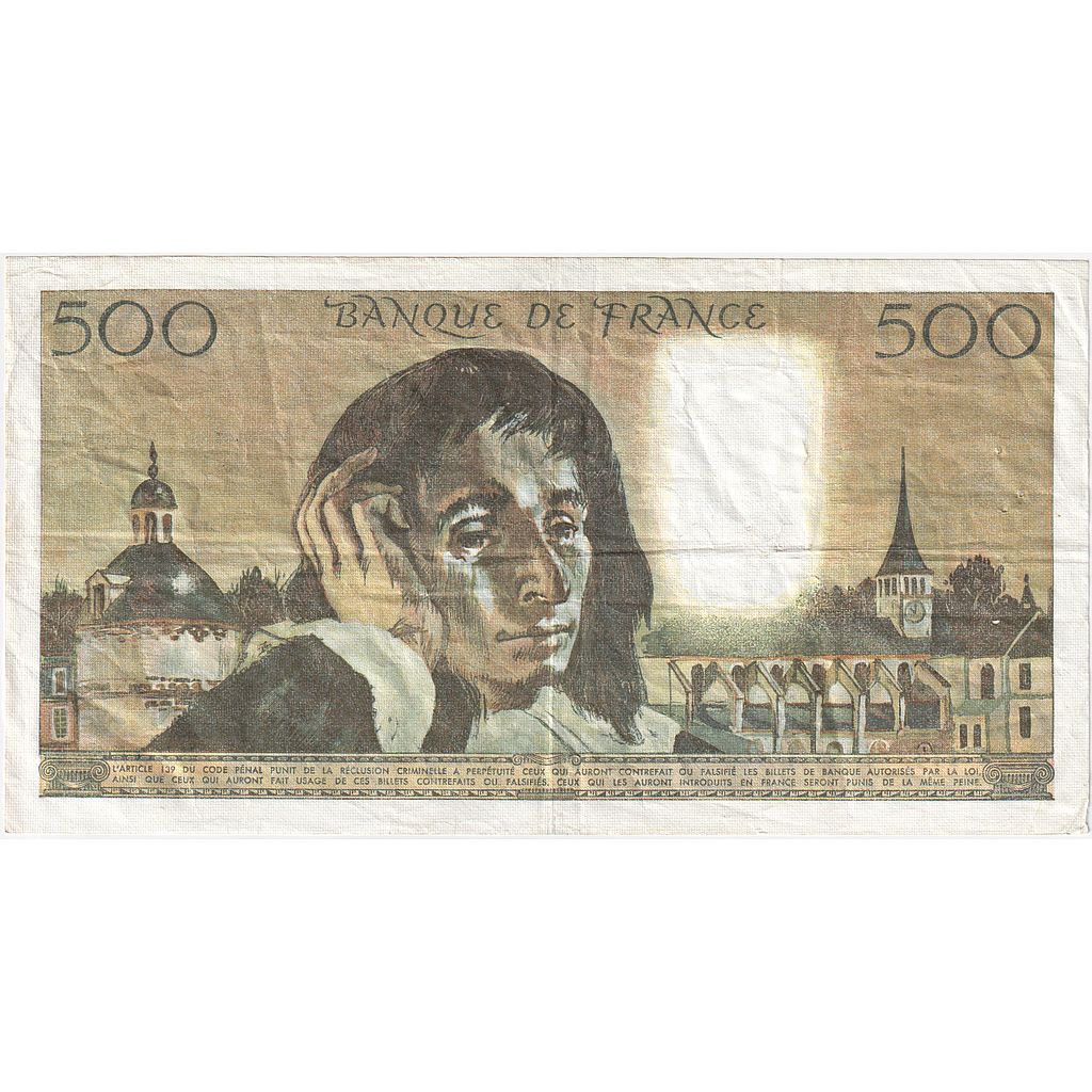 France, 500 Francs, Pascal, 1983, F.177, TTB, Fayette:71.28, KM:156e