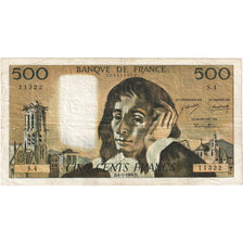 France, 500 Francs, Pascal, 1968, S.4, VF(30-35), Fayette:71.01, KM:156a