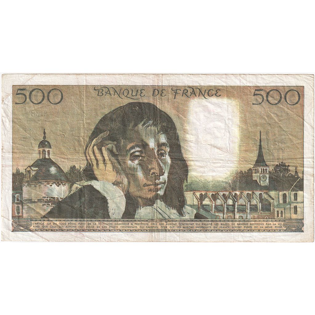 France, 500 Francs, Pascal, 1979-06-07, E.98, VF(30-35)