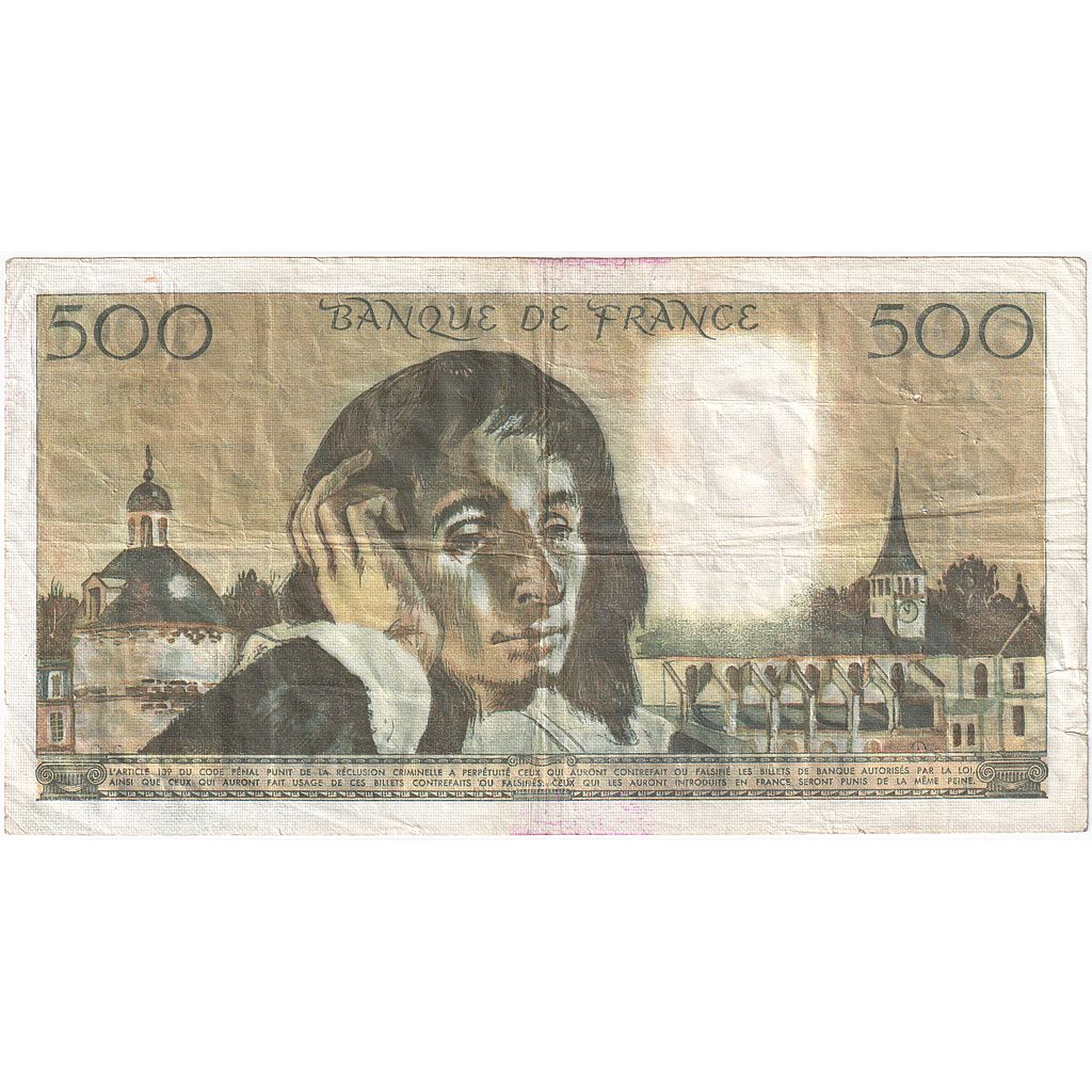 França, 500 Francs, Pascal, 1982, R.151, VF(30-35), Fayette:71.26, KM:156e