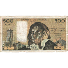 France, 500 Francs, Pascal, 1975, Z.55, TB, Fayette:71.13, KM:156c