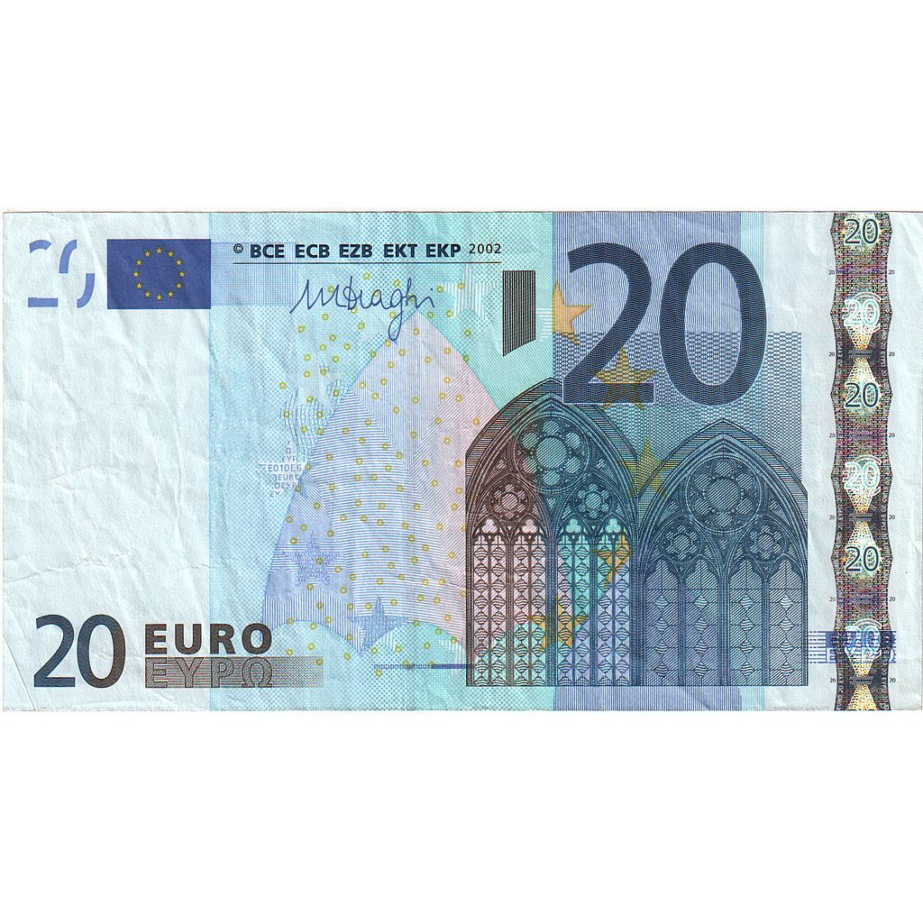 Frankreich, 20 Euro, 2002, error without serial number, SS+