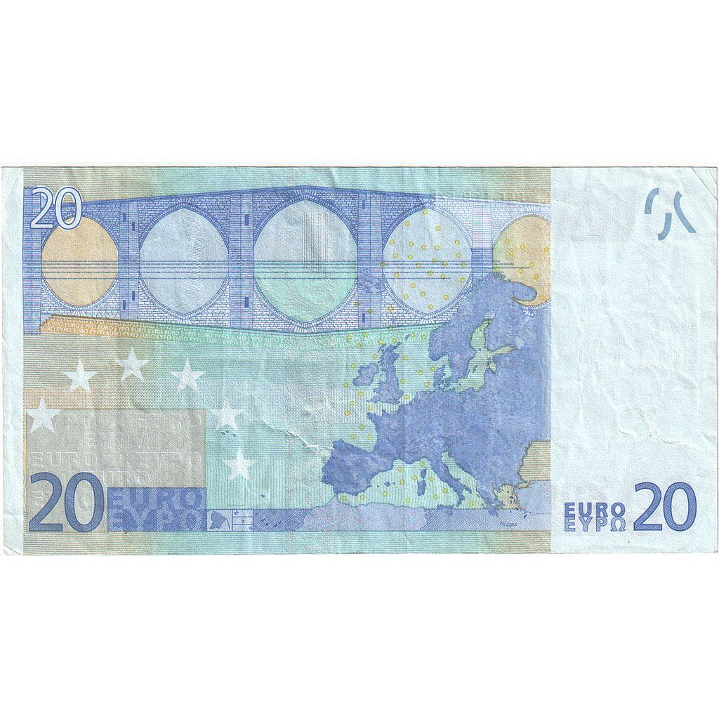 France, 20 Euro, 2002, error without serial number, AU(50-53)