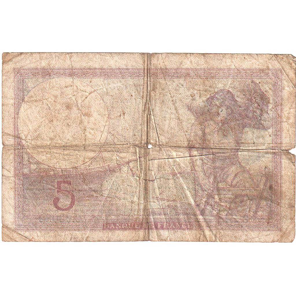 Frankreich, 5 Francs, Violet, 1939, C.63082, SGE+, Fayette:04.09, KM:83