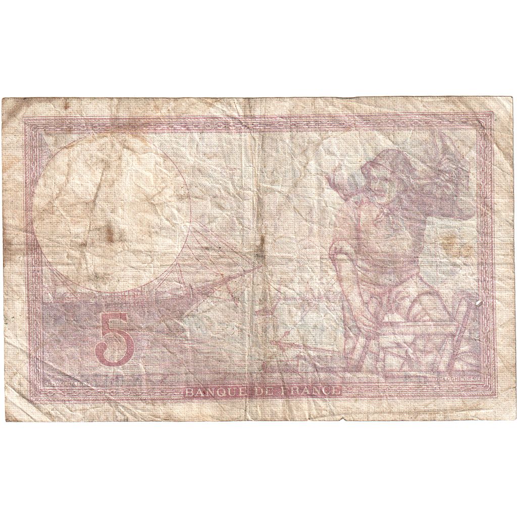 France, 5 Francs, Violet, 1939, N.64781, TB, Fayette:04.12, KM:83