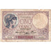 France, 5 Francs, Violet, 1940, J.66341, VF(20-25), Fayette:F.04.15, KM:83