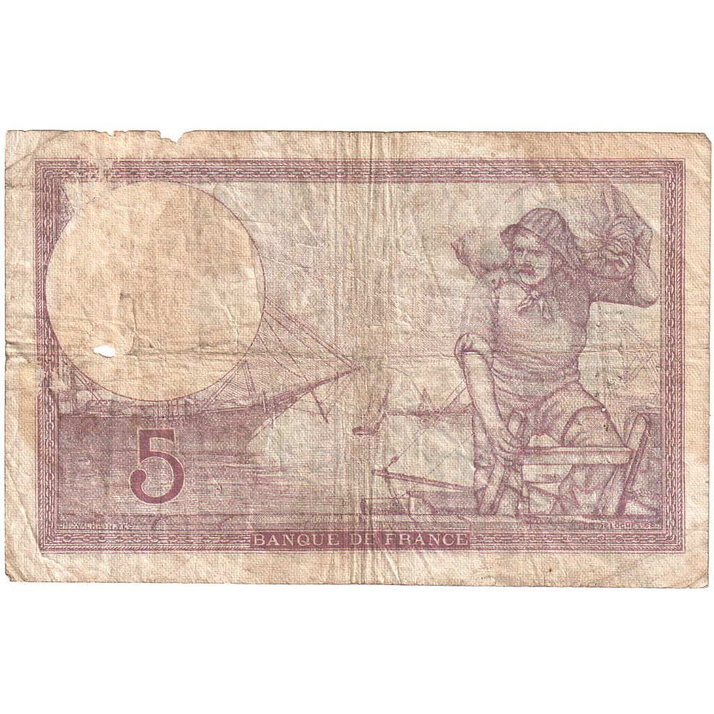 France, 5 Francs, Violet, 1940, J.66341, TB, Fayette:F.04.15, KM:83