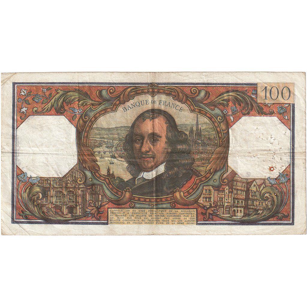 Francia, 100 Francs, Corneille, 1969, Q.406, BC, Fayette:65.26, KM:154g