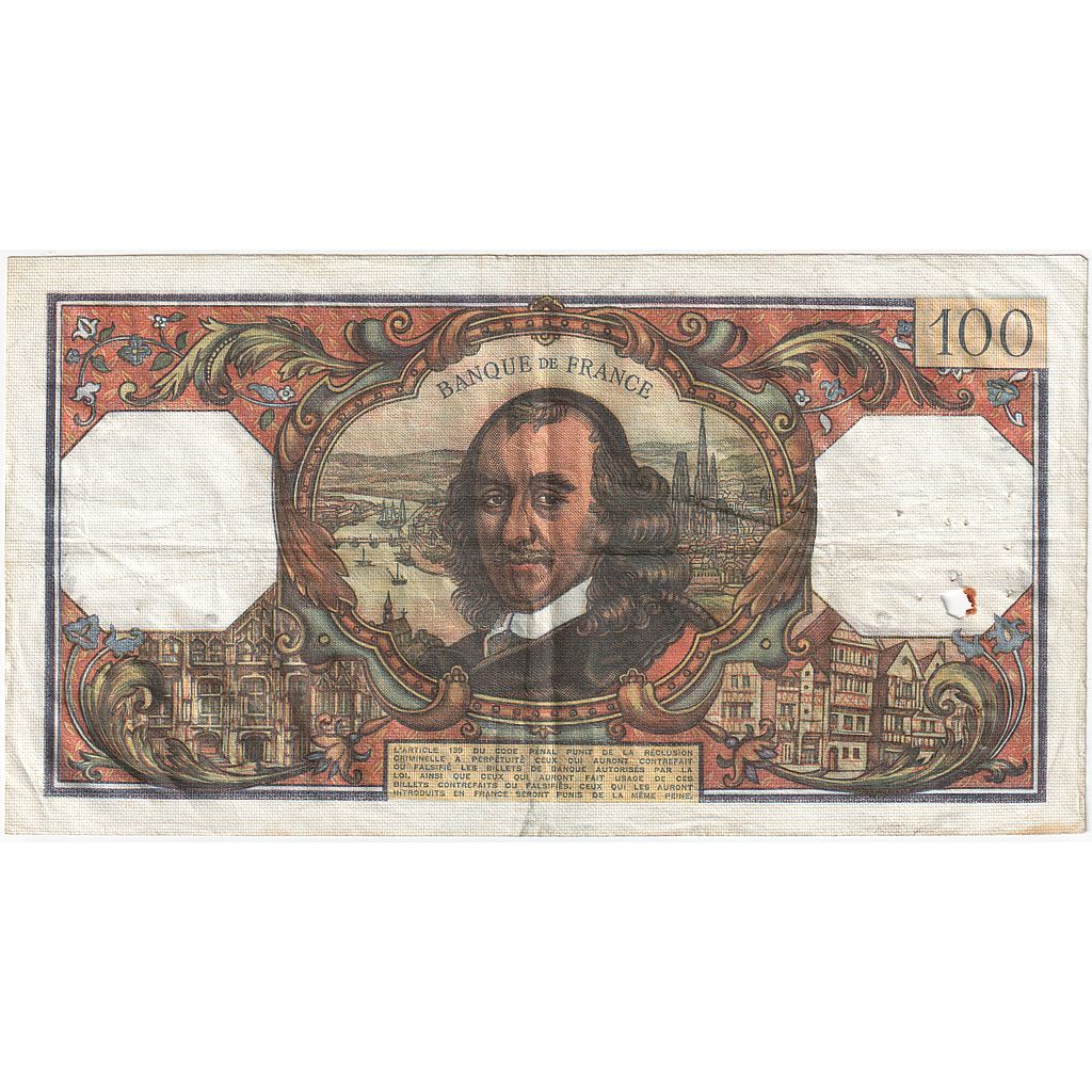 France, 100 Francs, Corneille, 1974, S.787, VF(20-25), Fayette:65.45, KM:149d