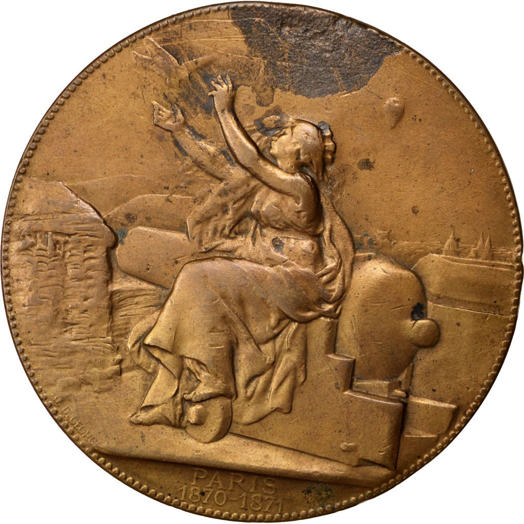 Frankrijk, Medaille, Government of National Defense, 1871, Bronzen, ZF