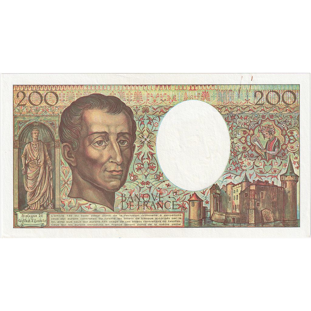 Frankreich, 200 Francs, Montesquieu, 1992, T.108, VZ, Fayette:70.12a, KM:155e