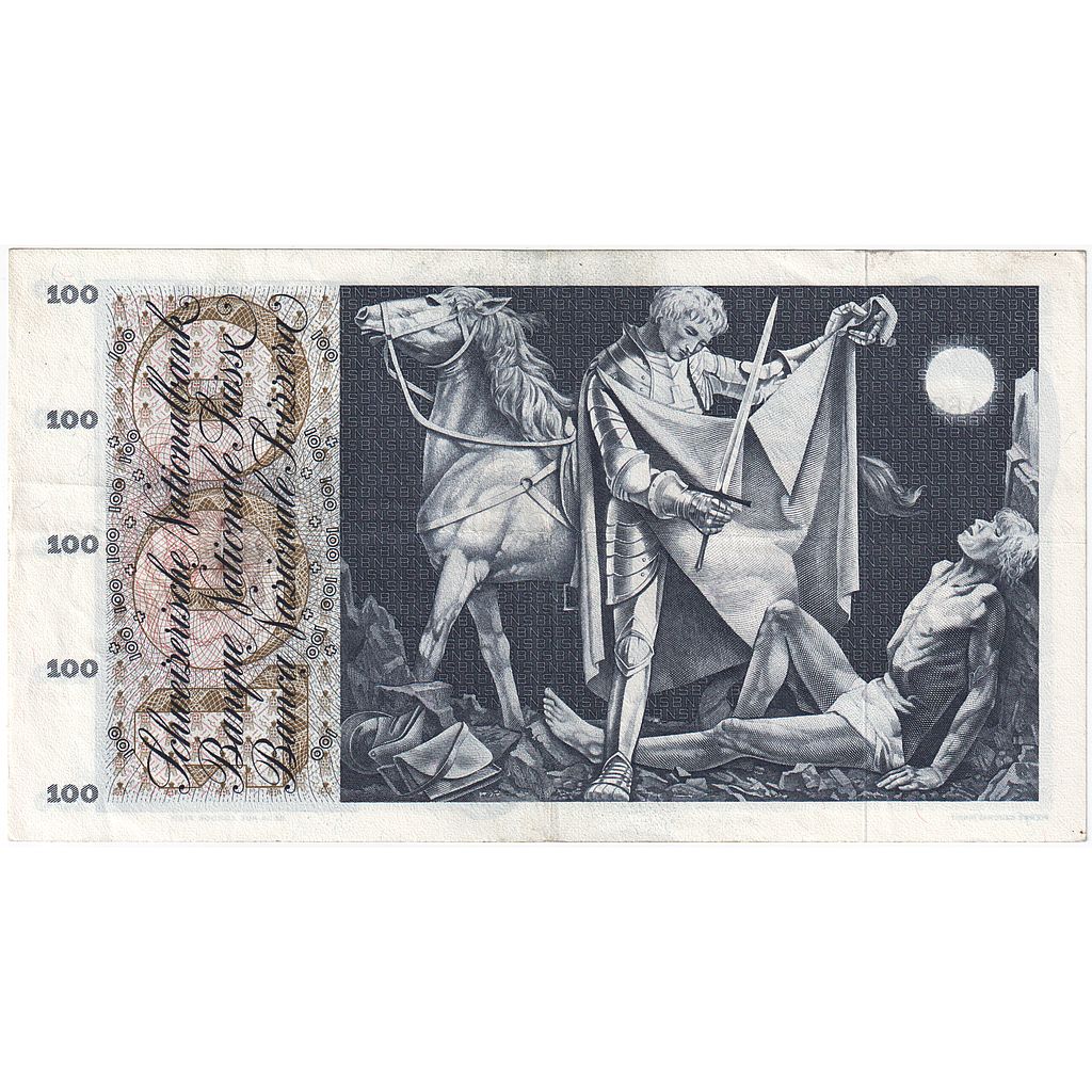 Banconote, Svizzera, 100 Franken, 1973, 1973-03-07, KM:49o, BB+