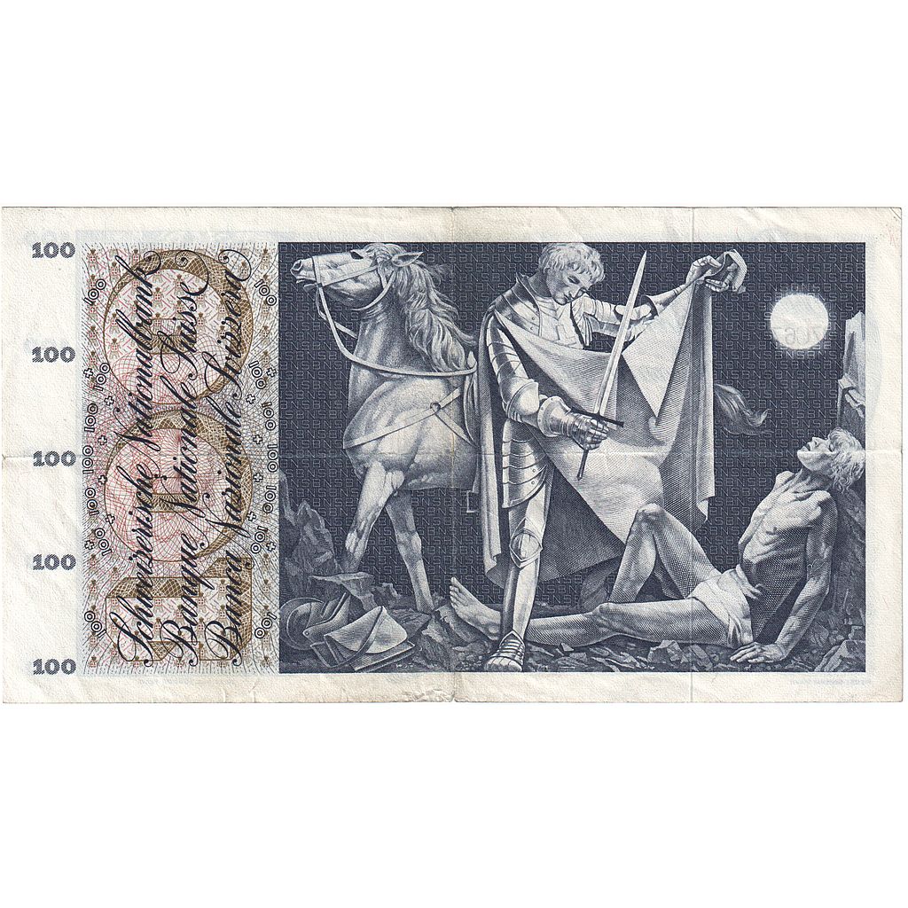 Billet, Suisse, 100 Franken, 1973, 1973-03-07, KM:49o, TB+
