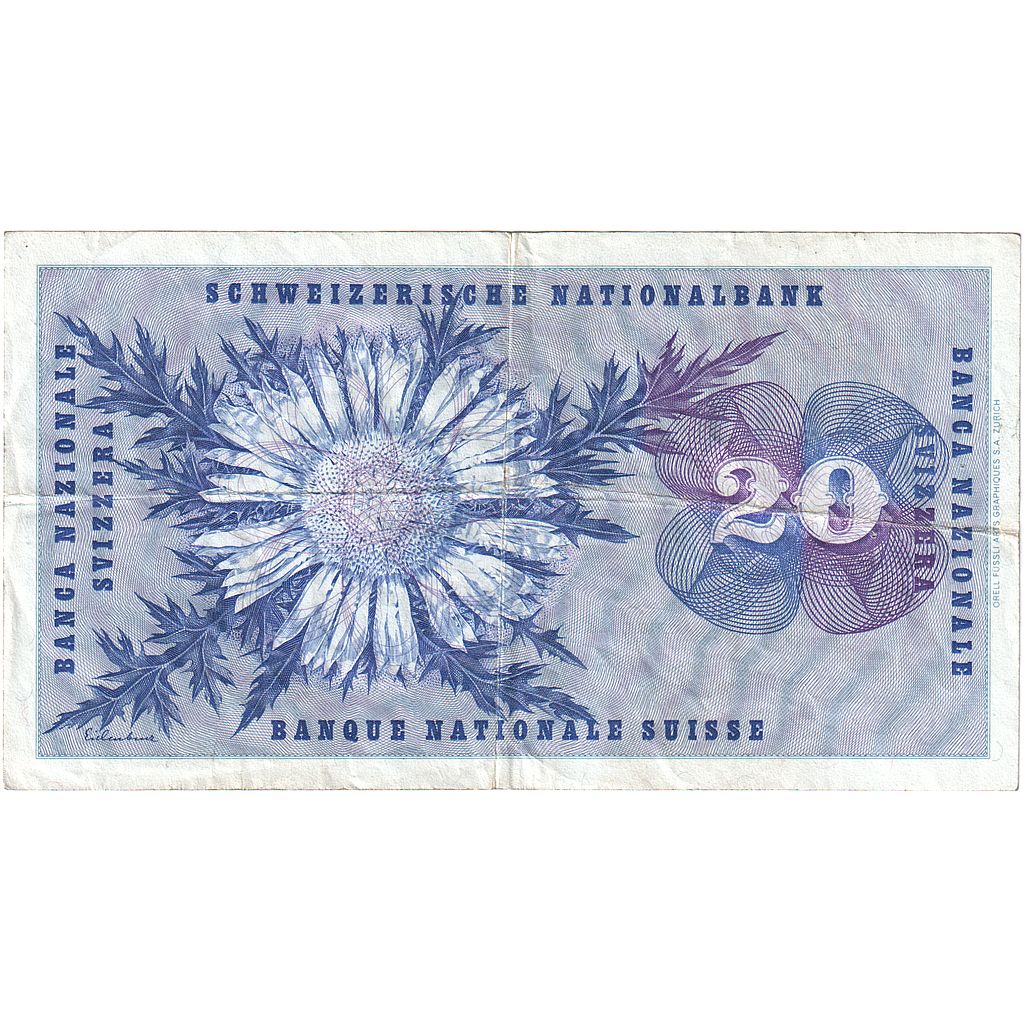 Billet, Suisse, 20 Franken, 1973, 1973-03-07, KM:46u, TB+