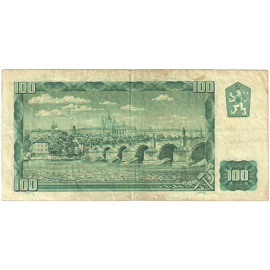 Geldschein, Tschechoslowakei, 100 Korun, 1961, KM:91c, S+