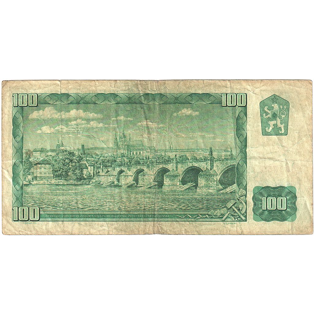 Geldschein, Tschechoslowakei, 100 Korun, 1961, KM:91c, S