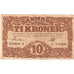 Billet, Danemark, 10 Kroner, 1937, KM:31a, TTB