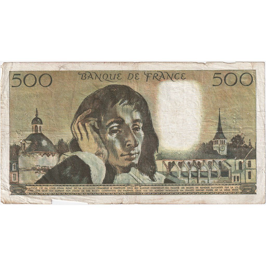 Francia, 500 Francs, Pascal, 1970, H.22, RC+, Fayette:71.5, KM:156a