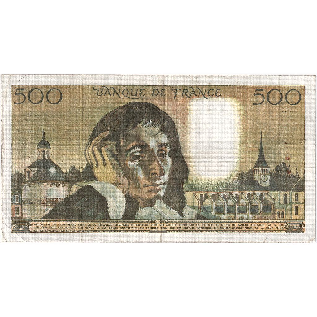 França, 500 Francs, Pascal, 1971, R.26, EF(40-45), Fayette:71.7, KM:156b
