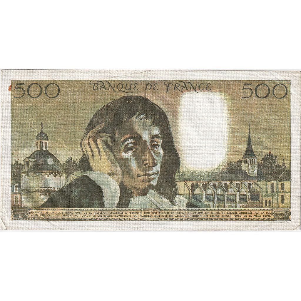Francia, 500 Francs, Pascal, 1972, V.29, BB, Fayette:71.8, KM:156b