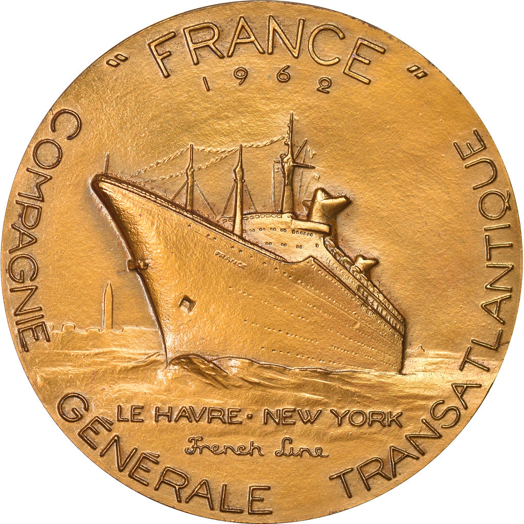 France, Médaille, Compagnie Générale Transatlantique, France, Shipping, 1962