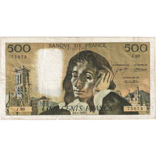 France, 500 Francs, Pascal, 1972, J.30, TB, Fayette:71.8, KM:156b