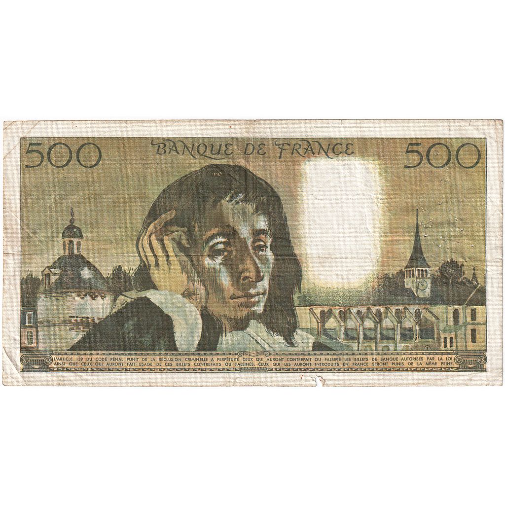 France, 500 Francs, Pascal, 1972, J.30, TB, Fayette:71.8, KM:156b
