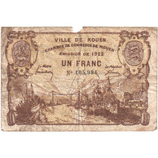 France, 1 Franc, Undated (1922), N° 105,994, ROUEN, VG(8-10)