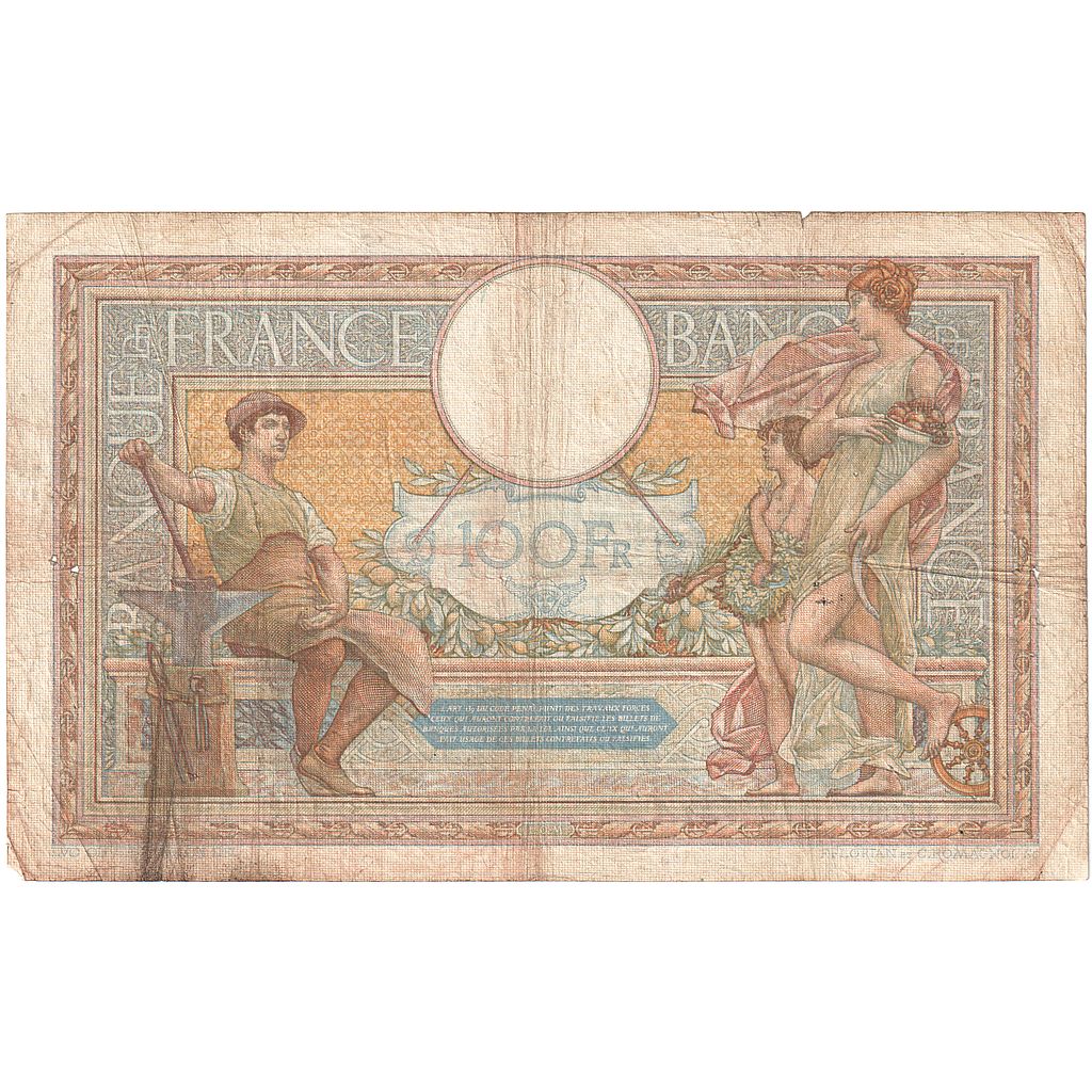 França, 100 Francs, Luc Olivier Merson, 1936, J.50997, VF(20-25)
