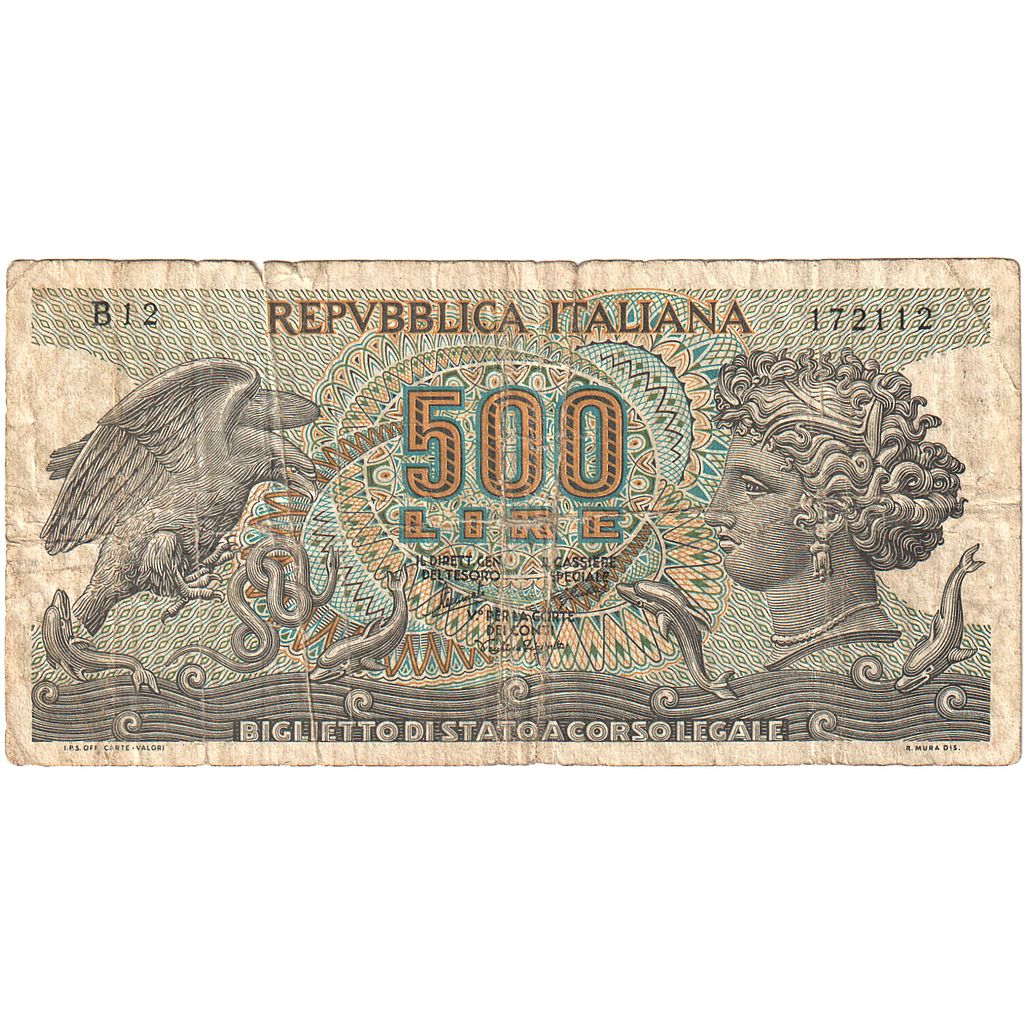 Banconote, Italia, 500 Lire, 1966, 1966-06-20, KM:93a, MB