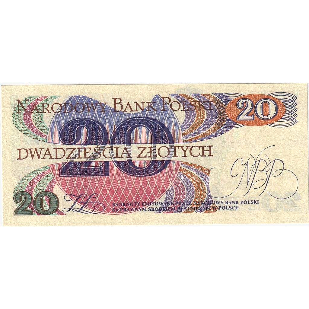 Geldschein, Polen, 20 Zlotych, 1982, 1982-06-01, KM:149a, UNZ
