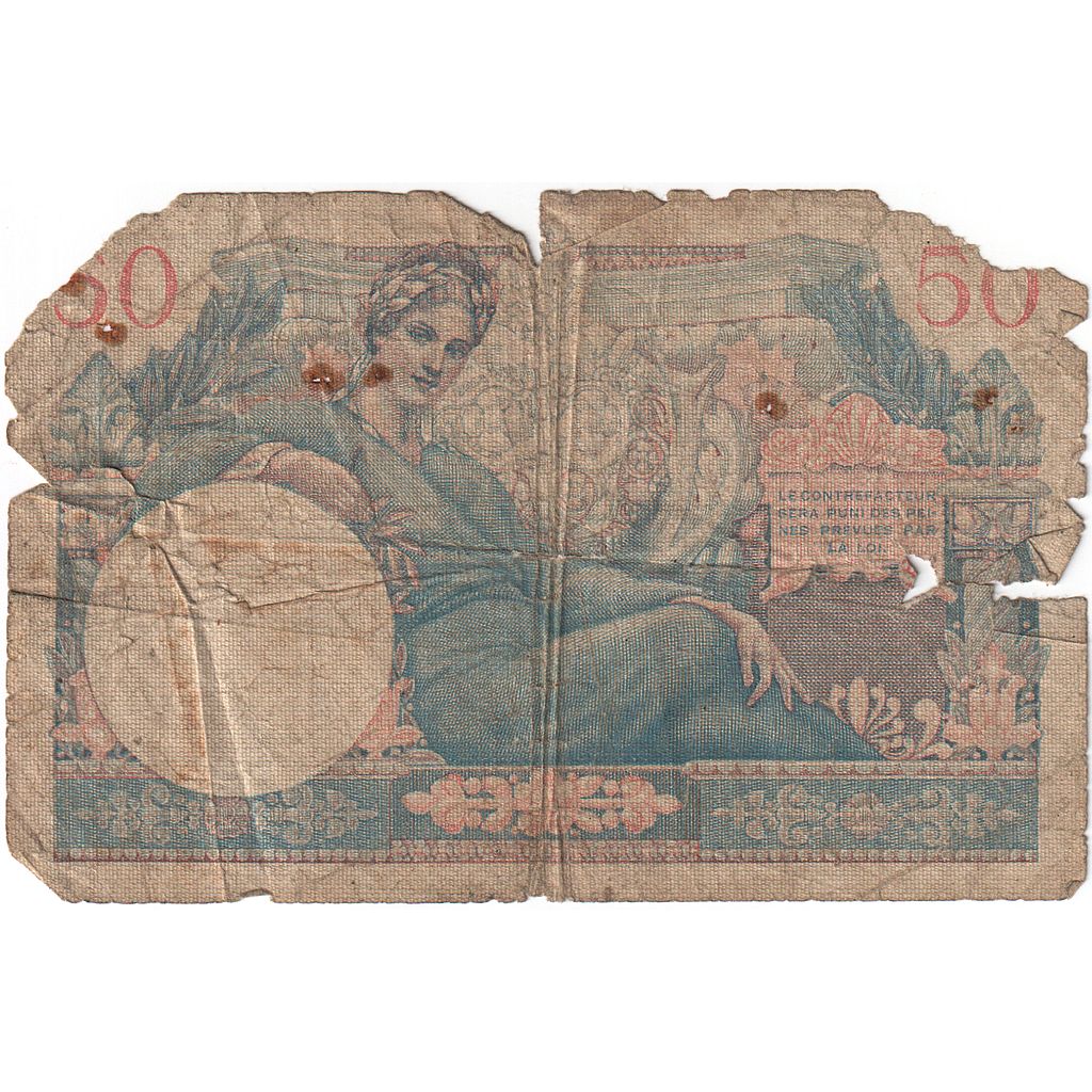 France, 50 Francs, 1947 French Treasury, 1947, F.3, AG(1-3)